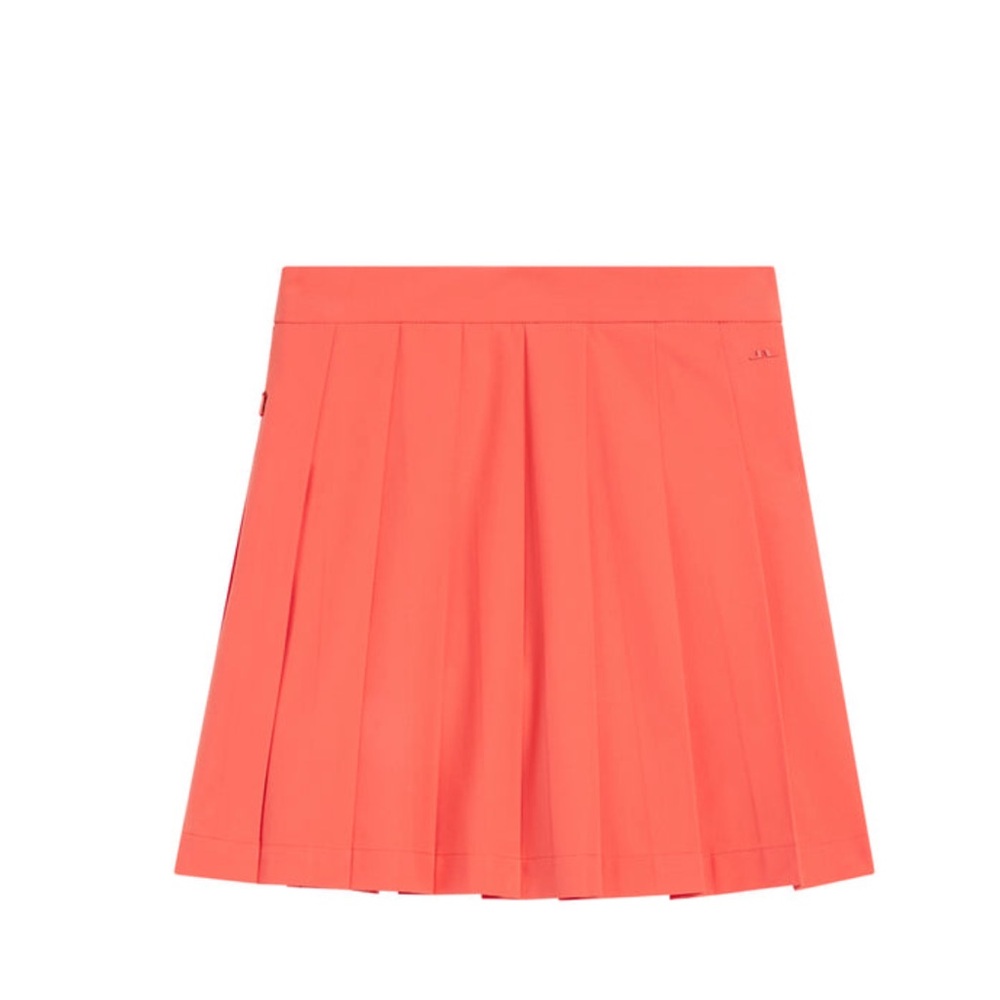 J.Lindeberg Coral-Red Pleated Mini Skirt - Picture 4 of 16
